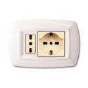 PLACCA PER PRESA SHUKO + 1 MODULO TONDO' ECL2598 WH