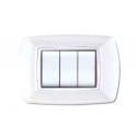 PLACCA 3 MODULI BIANCA MYLIFE C/ADATTATORI ECL2983WH