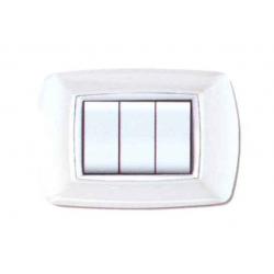 PLACCA 3 MODULI NERA MYLIFE C/ADATTATORI ECL2983N