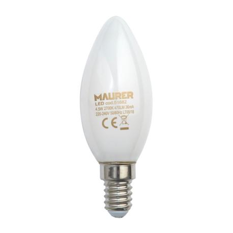 MAURER LAMP LED OLIVA MILK C/FIL 2700K E14 470L 4.5W - 470 lumen - 2700K