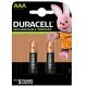 DURACELL BATTERIA MINISTILO AAA RICAR DURACELL BL2PZ AAA