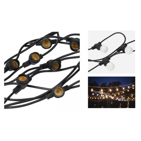 PAPILLON CATENARIA PROLUNG 10P/LAMP E27 IP54 10MT NERA