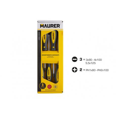 MAURER CACCIAVITI MAURER SET 5PZ: 3 TAGLIO+2 CROCE - 5 pezzi: 3 a taglio + 2 a croce