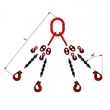 STROPS TIRANTE CATENA 4BR D.7 2.5MT G/BKG+ACCOR ###