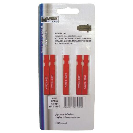 MAURER PLUS LAME SEGHETTO MPLUS-BOSCH T244D X LEGNO 5PZ T244D - legno-allum-piombo-stagno-plast-taglio a raggio corto