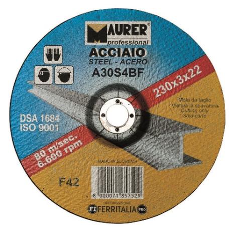 MAURER PLUS DISCO MPLUS FERRO 230X6.0X22MM - centro depresso
